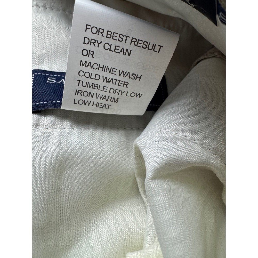 Saddlebred Mens Comfort Waist Straight Fit Dress Pants Parchment Beige 34x30 NEW - Picture 6 of 16